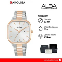 Jam Tangan Wanita Alba Fashion AH7BZ0X1 Silver White Dial Dual Tone Stainless Steel Strap