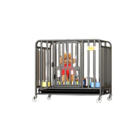 Single layer double door collapsible customizable heavy duty transport cage dog for sale cheap dog cage with wheels