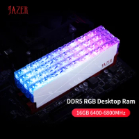 JAZER Ram Memory DDR5 16GB 6400 6800MHz 7200MHz Memoria Ram DDR516GBX2 6400MHz Memory Desktop Dimm XMP RGB ddr5 Motherboard Ram