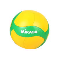 MIKASA 螺旋形合成皮排球 歐盟盃款#5-5號球 運動 訓練 V350W-CEV 黃綠