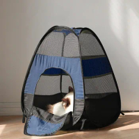 For Cat Tent Playpen Puppy Kennel Fence Outdoor Big Dogs House Collapsible Mesh Dog House Cage Portable Folding Pet Tent