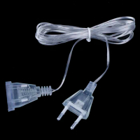 3M EU Power Extension Cable Plug Transparent Standard Power Extension Cord For Home Holiday Led String Light Christmas Lights