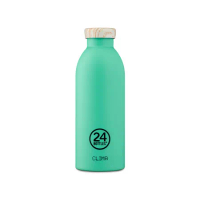 義大利 24Bottles 不鏽鋼雙層保溫瓶 500ml - 綠薄荷(木紋蓋)