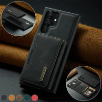 Magnetic Leather Wallet Case for Samsung S24 Ultra S23FE S22 Plus A14 A24 A34 A54 A13 A23 A33 A53 Money Credit Card Holder Cover