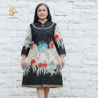 LANGITJUA - Encha Jumbo Tunik Batik Model Pias Lengan Panjang Big Size LD 125 LD 130 LD 135 LD 140 S