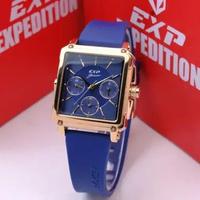 JAM TANGAN WANITA EXPEDITION E6618 E 6618 CHRONO MULTIFUNGSI RUBBER ORIGINAL - rosegold purple roseg