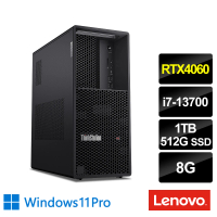 【Lenovo】i7 RTX4060十六核工作站(P3 Tower/i7-13700/8G/1TB HDD+512G SSD/RTX4060-8G/500W/W11P)