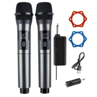 Wireless Microphone System Cordless Karaoke Microphones With Rechargeable Receiver Clear Sound Noise Reduction Microphone System