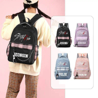 Stray SEUNGMIN Kids BANGCHAN Backpack for Student Large Capacity Lightweight Printing Cute Cartoon S