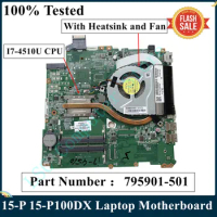 LSC Refurbished For HP Pavilion 15-P 15-P100DX Laptop Motherboard With i7-4510U CPU 795901-501 795901-001 DAY11AMB6E0