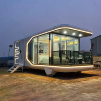 Customize 29㎡ 38㎡ Prefab Garden Container House Cruiser Style Hotel Home Stay Capsule cabin Villa with furnitures