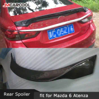 Carbon fiber Rear Spoiler Boot Trim Sticker Wings For Mazda 6 Atenza Spoiler 2015-2018 FRP Trunk Spoiler Car Styling