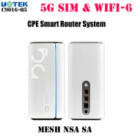 UOTEK 5G CPE Wifi 6 Indoor Router Mesh NSA SA 2.5Gbps with Sim Slot Gigabit Wireless Modem Built-in Antenna Compatible 4G LTE
