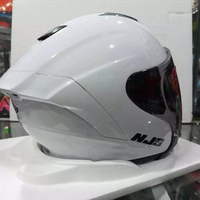 HELM NJS KAIROZ SOLID PUTIH ORIGINAL - Full Face - Single Visor Light Smoke - DD Ring - M L XL XXL X
