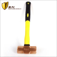 1.4kg/3lb,Red Copper Sledge Hammer with Fiberglass Handle,Non sparking tools