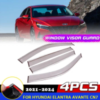 Car Windows Visor for Hyundai Elantra Avante i30 CN7 2021~2024 Awnings Rain Eyebrow Guard Cover Deflector Sticker Accessorie