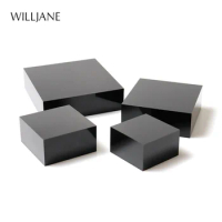 Thick Acrylic Solid Riser Black Perspex Stamping Block Jewelry Cosmetic Counter Display Case Doll Holder Home Decoration Sheet