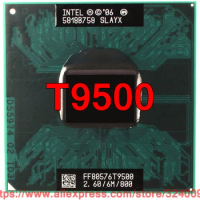 Original lntel Core 2 Duo T9500 CPU (6M Cache, 2.60 GHz, 800 MHz , 2-Cores) Laptop processor free shipping