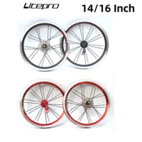 Litepro Folding Bicycle 412 Wheelset 14/16inch Outer 3 Shifter Wheelset Three Speed Bike Wheels Rim Folding Bike BMX Wheel Set