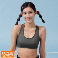 EASY SHOP-愛運動-吸濕排汗無鋼圈背心式少女運動內衣-沉穩灰