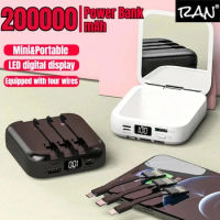 20000mAh Portable Mini Power Bank Makeup Mirror LED Digital Display Powerbank External Battery Pack Power Bank For Mobile Phones