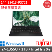 【FUJITSU 富士通】14吋 i7 商用筆電(E5413-PS721/i7-1355U/16G/1TB SSD/Win11 PRO/鐵灰)
