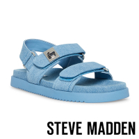STEVE MADDEN-MONA 牛仔雙帶厚底涼鞋-藍色