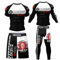 New Boxing MmaT shirt +Pants Set Jiu Jitsu Rushguard For Men Mma Rashguard Clothing Kickboxing Muay Tait Shorts Boxe Sportswear