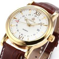 MG. ORKINA Mens Watches Luxury Golden Case Luminous Pins orologio uomo Auto Date Japan Made Miyota Movement Kol Saati