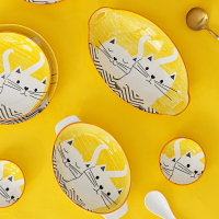 日式陶瓷烤盤家用創意菜盤子魚盤水果盤早餐盤網紅卡通可愛西餐盤