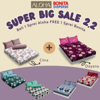 [Super Hemat] Aloha - Sprei Fitted King (180X200) + Sprei Bonita Terlaris Pasti Diskon