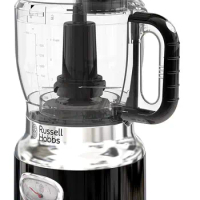Russell Hobbs FP3100BKR Retro Style Food Processor, 8-Cup (64-oz) Capacity, Black