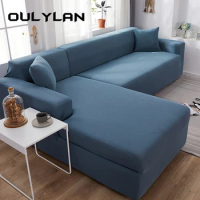 Oulylan Color Elastic Sofa Covers for Living Room Stretch Slipcover Armchair Couch Cover Corner L shape Sectional Sofa Prot