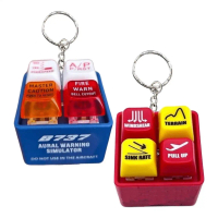 Pilot and Crew Alert Keychain Warning Sound Simulator, LED Aviation Cockpit Safety Button, Emergency