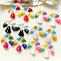 2pcs colorful seven-color mosaic shaped Flat Back Resin Cabochons Scrapbooking DIY Jewelry Craft Decoration Accessories