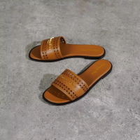 Dior Sandal CHRISTIAN DIOR MICROCANNAGE D-LANE CAMEL CALFSKIN SANDAL 100% ORIGINAL