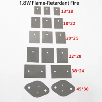 TO-3M2 38*24*0.23 TO-3 45*30*0.23mm 1.8W 2.1W Fireproof Flame-Retardant Fire Pad Insulator Thermal Conductive Silicone Gel Sheet
