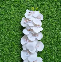 Anggrek latex artificial 4 tangkai pot gentong plastik Putih Polos