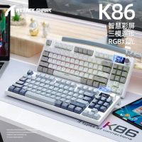 Attack Shark K86 Mechanical Keyboard display screen 3 mode RGB Bluetooth 2.4G wired Metal Knob Gaming Keyboard PC Accessories