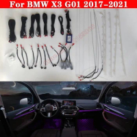 Car Ambient Light For BMW X3 G01 2017-2021 Screen control Decorative LED 11 colors Auto Atmosphere Lamp illuminated Strip