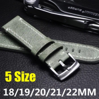 Gray Handmade Italian Leather Watch Band 18mm 19mm 20mm 21mm 22mm 24mm Vintage Watch Strap For ORIS Omega IWC Watchband