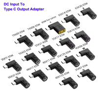 Penyesuai Kuasa Sudut Tepat PD 65W DC Female 7909 7406 5521 5525 4506 Input ke USB-C Type C Male Out