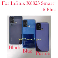 1pcs New Original For Infinix X6823 Smart 6 Plus Back Battery Cover Housing Rear Back Cover Housing Case Repair Parts With Lens