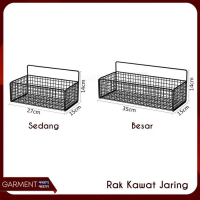 Rak Keranjang Jaring Kotak Gantung Kamar Mandi Sabun Besi Tempat Deterjen Tempel Tanpa Bor Pasti Pro