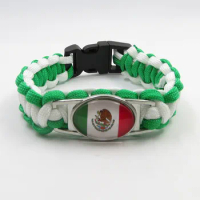 Love Mexico Bracelet Adjustable Rope Mexico Flag Women Men Woven Bracelets Friendship Lovers Bangles Gifts