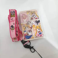 ID Card Holder Lanyard Tempat Kartu Kalung Lucu /Cute Sailor Moon Kartun Magic Kucing Kids Kantor Se