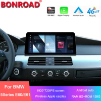 Bonroad 10.25'' Snapdragon Android 13 Car DVD Player For BMW E60 E90 System Multimedia Radio GPS Navi Audio Carplay