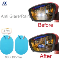 1 Pair Car Anti-Glare Rain Mister Hydrophobic Rearview Mirror Protective Film Rainproof Waterproof Sticker Auto Accessories