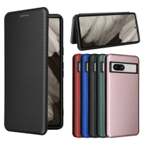 For Google Pixel 7A Carbon Fiber Flip Leather Case For Google Pixel 7A Pixel7A Business Magnetic Wallet Card Slot Slim Cover