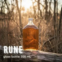 SOEBI ANTIQ - RUNE Glass Bottle 500 mL | Botol Minum Kaca Ramah Lingkungan | Botol Kopi Beling | Bot